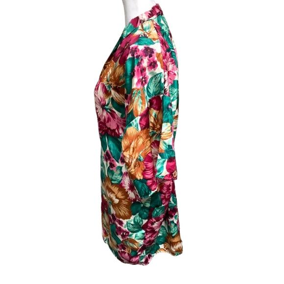 Vintage Copacabana Floral Satin Robe, Size M – Tropical, Boho, Statement Piece - Picture 2 of 5